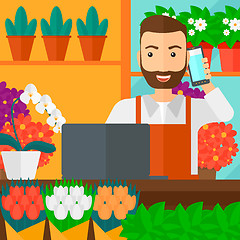 Image showing Florist taking order.