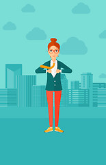 Image showing Business woman taking off jacket.