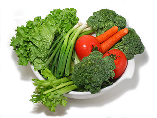 Image showing Fresh vegetables in a bowl