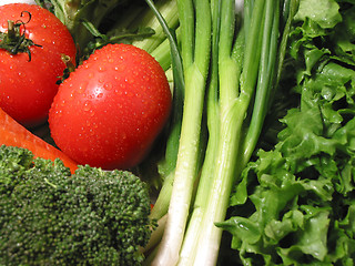 Image showing Fresh wet vegetables