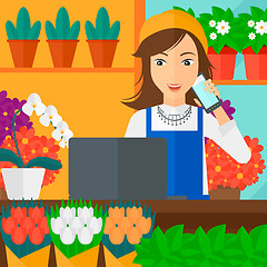 Image showing Florist taking order.