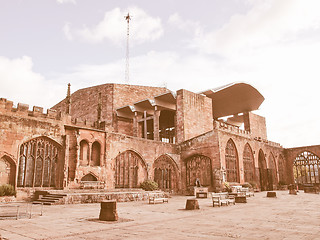 Image showing Coventry Cathedral ruins vintage