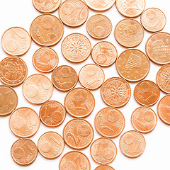 Image showing  Euro coins vintage