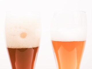 Image showing  Two glasses of German beer vintage