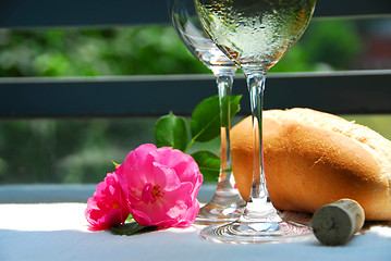 Image showing Two wine glasses