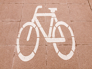 Image showing  Bike lane sign vintage