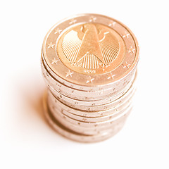 Image showing  Euro coins vintage