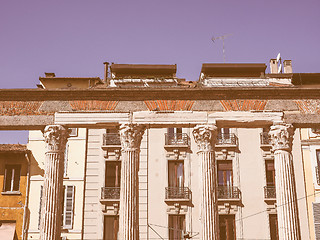 Image showing Retro looking Colonne di San Lorenzo Milan