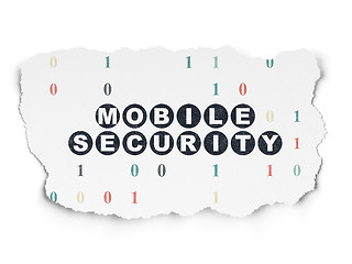 Image showing Privacy concept: Mobile Security on Torn Paper background