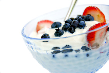 Image showing Yogurt and berries