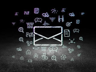 Image showing Business concept: Email in grunge dark room