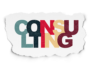 Image showing Business concept: Consulting on Torn Paper background