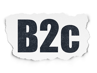 Image showing Business concept: B2c on Torn Paper background