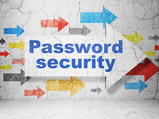 Image showing Protection concept: arrow with Password Security on grunge wall background