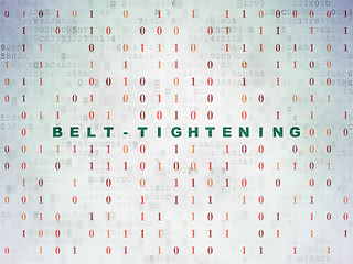 Image showing Business concept: Belt-tightening on Digital Paper background