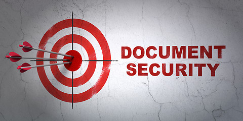 Image showing Safety concept: target and Document Security on wall background