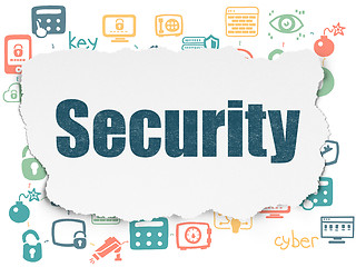 Image showing Security concept: Security on Torn Paper background