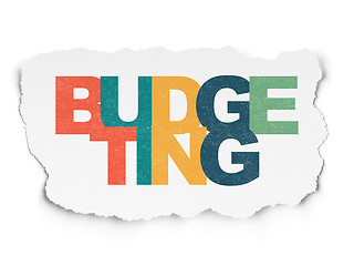 Image showing Finance concept: Budgeting on Torn Paper background