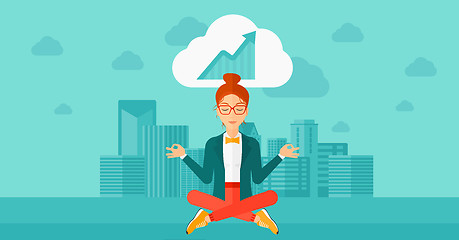 Image showing Peaceful business woman meditating.