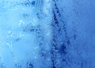 Image showing Natural ice pattern on winter glass