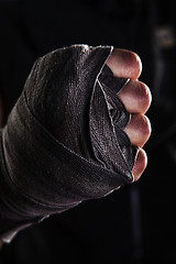 Image showing Close-up hand of muscular man with bandage