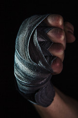 Image showing Close-up hand of muscular man with bandage