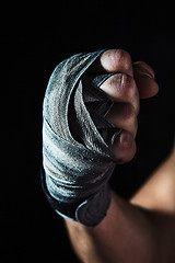 Image showing Close-up hand of muscular man with bandage