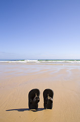 Image showing sandals at the beach