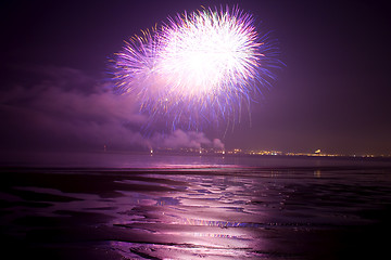 Image showing Firework at the beach