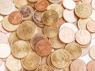 Image showing  Euro coins vintage