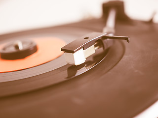 Image showing  Vinyl record on turntable vintage