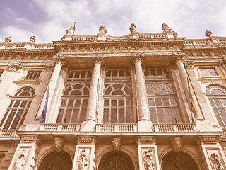 Image showing Retro looking Palazzo Madama Turin