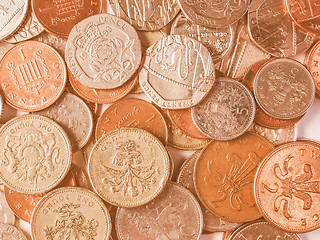 Image showing  Pound coins vintage