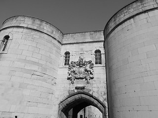 Image showing Black and white Tower of London