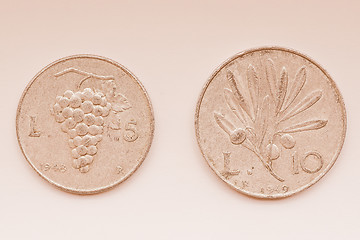 Image showing  Old Italian coins vintage