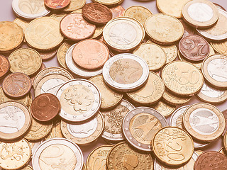 Image showing  Euro coins vintage