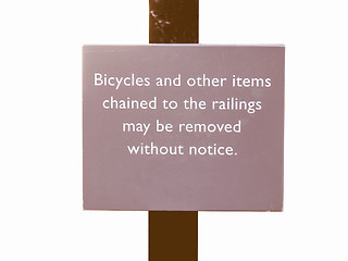 Image showing  Bycicles sign vintage