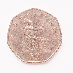 Image showing  UK 50 pence coin vintage