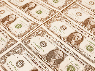 Image showing  Dollar notes 1 Dollar vintage