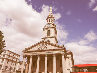 Image showing Retro looking St Martin church in London