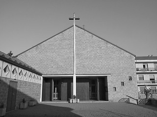 Image showing Black and white Cavagnolo parish church