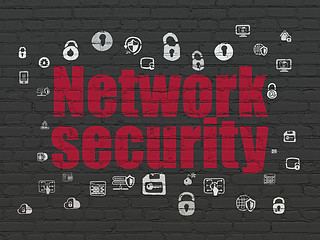 Image showing Protection concept: Network Security on wall background