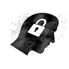 Image showing Information concept: Head With Padlock on Digital background