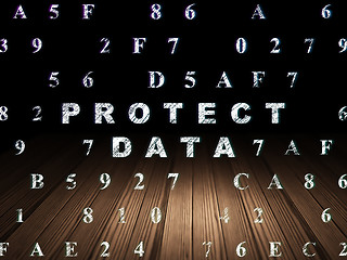 Image showing Safety concept: Protect Data in grunge dark room