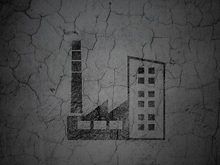 Image showing Business concept: Industry Building on grunge wall background