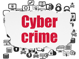 Image showing Security concept: Cyber Crime on Torn Paper background