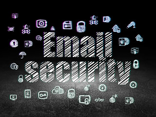 Image showing Safety concept: Email Security in grunge dark room
