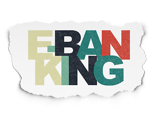 Image showing Currency concept: E-Banking on Torn Paper background