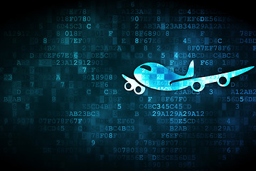 Image showing Tourism concept: Airplane on digital background