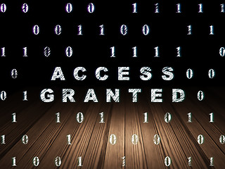 Image showing Privacy concept: Access Granted in grunge dark room